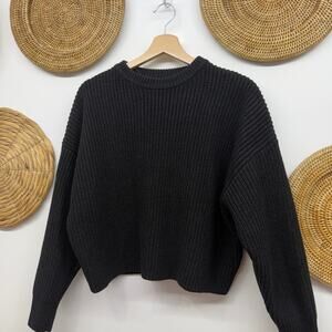 Zara Black Chunky Knit Sweater Small